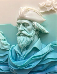 3-Dimensional Sculpture of Ancient Sea Captain 4