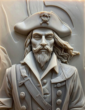 3D Relief Carving of a Pirate 3