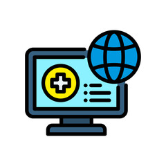 Online lineal color icon