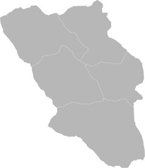 Chaharmahal and Bakhtiari, Iran &ndash; administrative vector map with county boundaries (Web Mercator projection, PPT-compatible & fully editable)
