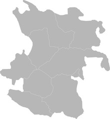 Obraz premium Hamadan, Iran – administrative vector map with county boundaries (Web Mercator projection, PPT-compatible & fully editable)