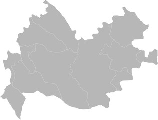 Fototapeta premium Kermanshah, Iran – administrative vector map with county boundaries (Web Mercator projection, PPT-compatible & fully editable)