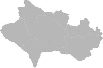 Fototapeta premium Lorestan, Iran – administrative vector map with county boundaries (Web Mercator projection, PPT-compatible & fully editable)