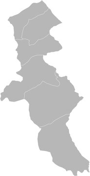 Ardabil, Iran &ndash; administrative vector map with county boundaries (Web Mercator projection, PPT-compatible & fully editable)