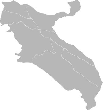 Ilam, Iran &ndash; administrative vector map with county boundaries (Web Mercator projection, PPT-compatible & fully editable)