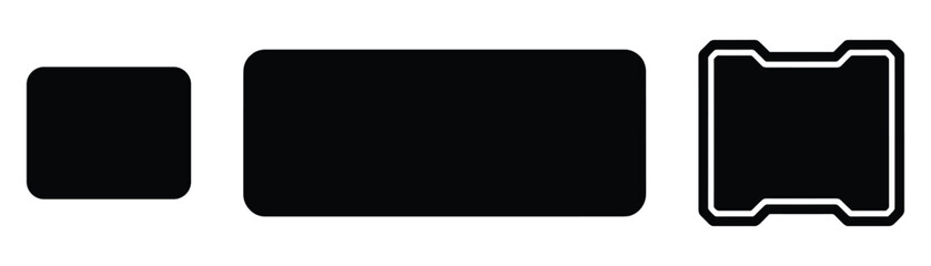 Obraz premium Set of different size button technology empty frame with rounded edges computer application