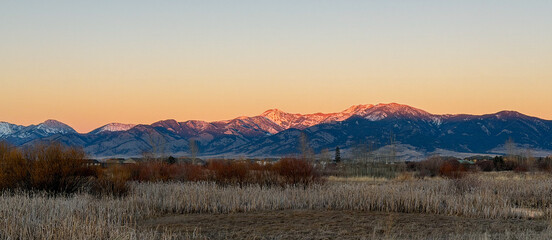 Sunset over the Bridger Mountain Range in Bozeman, Montana © Lucy