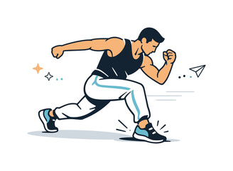 Fototapeta premium Dynamic Dance Movement. Expressive movement capture. A dancer landing a powerful step, muscles and posture clearly defined through simplified shapes. Energetic