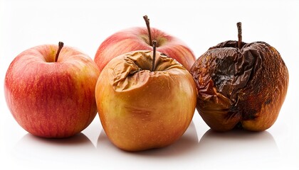 Rotten Apples Isolated On White Background