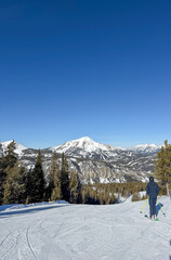 View of Lone Mountain from the Yellowstone Club in Big Sky, Montana on a Blue Bird Day