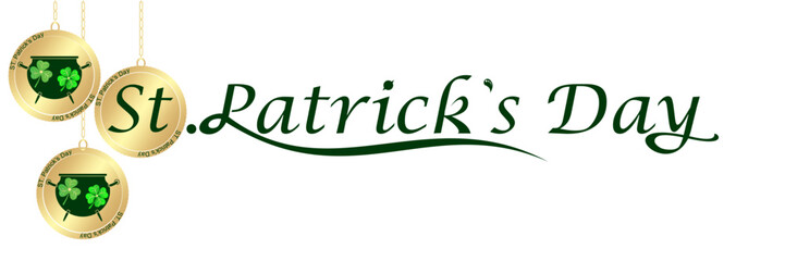 text vector illustration of coins for St. Patrick's Day background