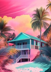 Creative, aesthetic concep, hot summer, exotic destiation