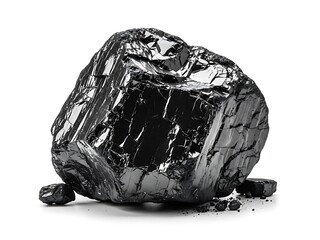 Raw Coal Rock Isolated on White Background