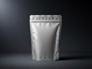 White Stand-Up Pouch Packaging Blank Template