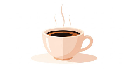 Obraz premium Steaming Cup of Hot Black Coffee with Aroma.