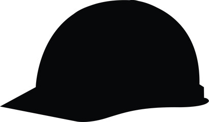 Fototapeta premium Black Construction Hard Hat Helmet Silhouette Vector Illustration for Safety, Building, and Industrial Design