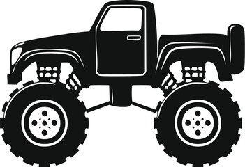 Big Monster Truck Silhouette Vector Illustration for Extreme Sports, Off-Road Racing, and Automotive Design © Michael
