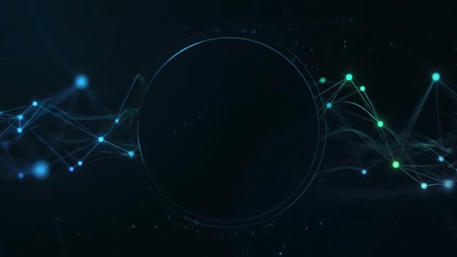 Glowing Network Lines on Dark Background.