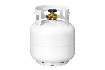 White portable gas cylinder for barbecue and industrial fuel