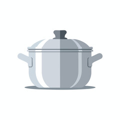 Obraz premium Gray Cooking Pot with Lid and Handles