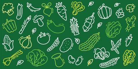 Fototapeta premium Hand drawn vegetables element doodle vector illustration