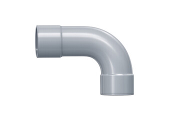 Gray plastic PVC plumbing elbow pipe fitting