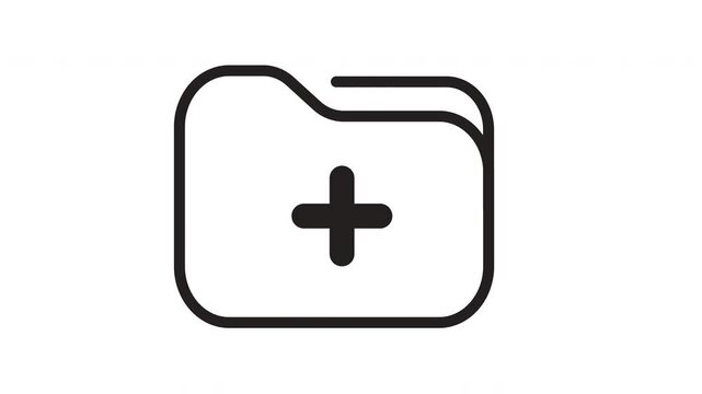 Folder icon with a plus sign suitable for website design, software applications, and digital presentations showcasing adding functionality.
