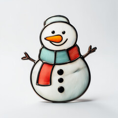 雪だるまステンドグラスチャーム