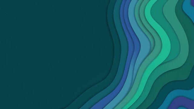 3D Layered Emerald Green Paper Art Frame with Text Space, Seamless Motion Graphics