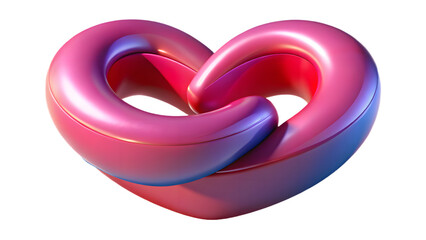 Abstract Hearts Merging 3D, Two abstract 3D shapes merging into a heart form, symbolic Valentine design representing connection, love, and emotional unity.