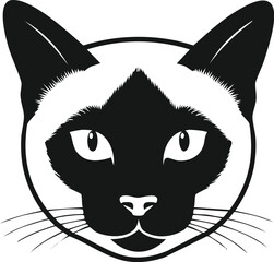 Siamese cat face profile vector illustration for pet pet store and feline animal shelter branding design concepts isolated on white background