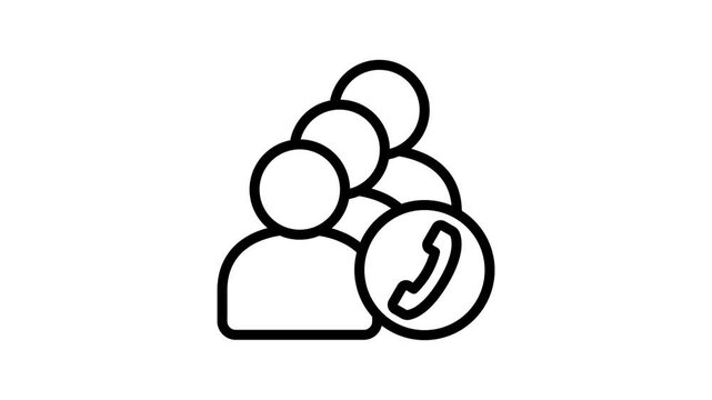 Call Queue Outline Animation 2D Cartoon 4K Video. Relate To Product Offering, Marketing, Commerce And Shopping. Editable On Transparent Background Alpha Channel.
