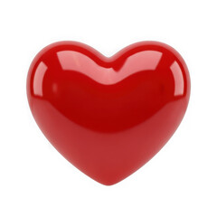 Shiny red heart shaped object isolated on transparent background
