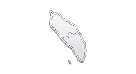 Map Outline of Florida with Internal Divisions