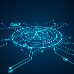 Fototapeta premium Cybersecurity concept background, secure digital infrastructure with layered defense