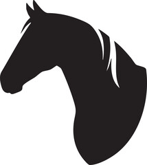 Silhouette of a horse's head in profile © MdAbdul