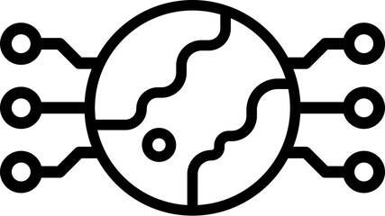 AI Network Globe icon. Vector line icon