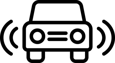 Self Driving Car icon. Vector line icon