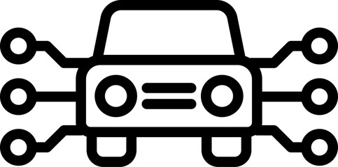 Self Driving Car icon. Vector line icon