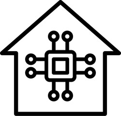 Smart Home AI icon. Vector line icon