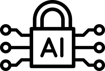 Zero Trust AI icon. Vector line icon