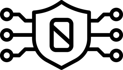 Zero Trust AI icon. Vector line icon