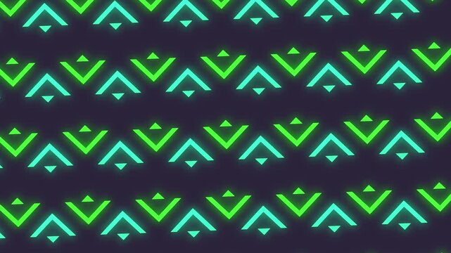 Neon squares on dark background pattern.