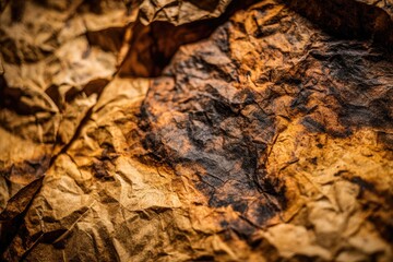 Burnt Crumpled Brown Paper Texture