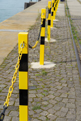 Black Yellow Safety Barrier on Riverside