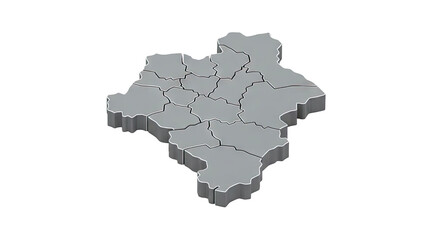 Obraz premium 3D Map of Administrative Divisions