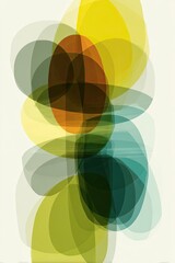 Abstract Art With Overlapping Circles In Soft Colors