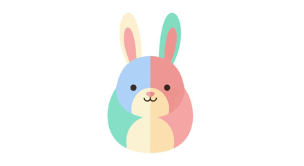 Obraz premium Cute Kawaii Rabbit Icon Flat Design