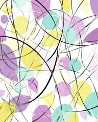 Abstract Pattern With Pastel Colors And Lines
