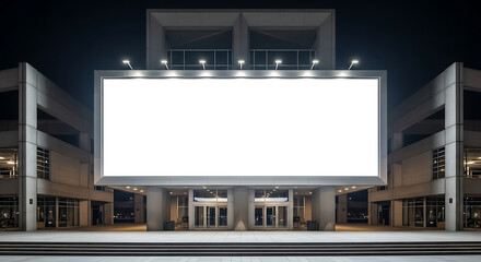 Obraz premium Premium Blank Convention Center Billboard Night